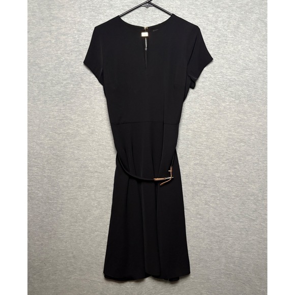 Polo Ralph Lauren Black Sheath Dress Belt Elegant Minimalist Women 6 - Picture 1 of 8